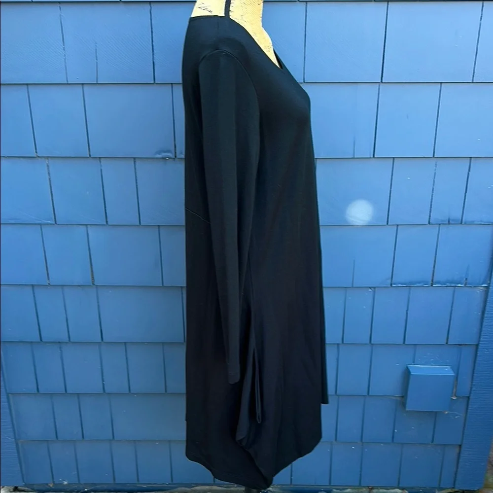 Bryn Walker Chels Long Sleeve dress black simple stretch - Picture 6 of 10